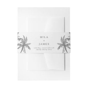 Bandeau De Faire-part Mariage personnalisé minimaliste tropical moderne