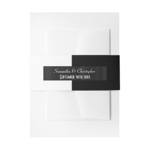 Bandeau De Faire-part Mariage personnalisé noir et blanc