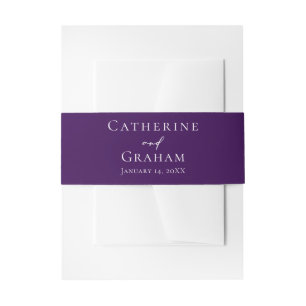 Bandeau De Faire-part Mariage personnalisé Royal violet blanc