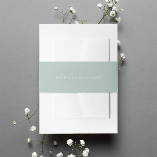 Bandeau De Faire-part Mariage personnalisé Solide Lumière Vert Sage