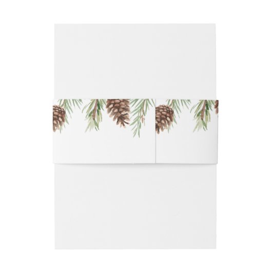 Bandeau De Faire-part Mariage Pinecone d'hiver (Dos Example)