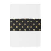 Bandeau De Faire-part Mariage Pois moderne Black & Gold (Dos Example)