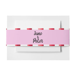 Bandeau De Faire-part Mariage rayé rose et rouge