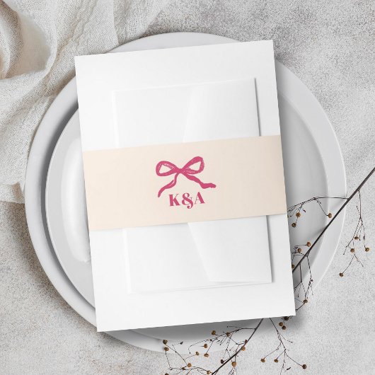 Bandeau De Faire-part Mariage rétro Coquette Bow