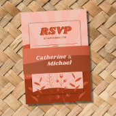 Bandeau De Faire-part Mariage Retro Super Terracotta & Orange Boho