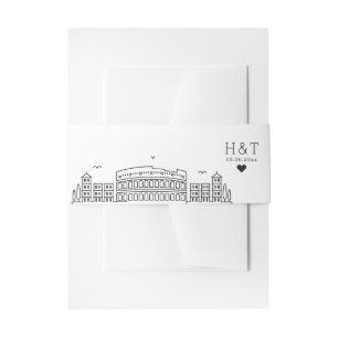 Bandeau De Faire-part Mariage Rome Italie Monogramme stylisé Skyline