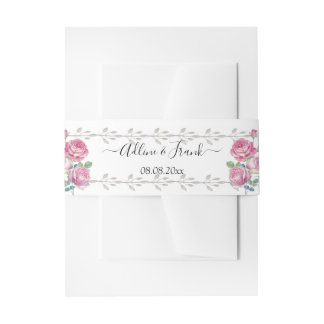 Bandeau De Faire-part Mariage rose aquarelle