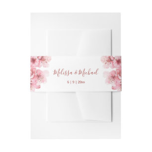 Bandeau De Faire-part Mariage Rose Blanc Fleur de Cerisier