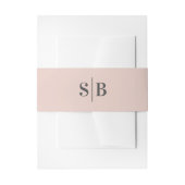 Bandeau De Faire-part Mariage rose clair monogramme simple (Devant example)