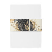 Bandeau De Faire-part Mariage Rose d'or noir Aquarelle (Dos Example)