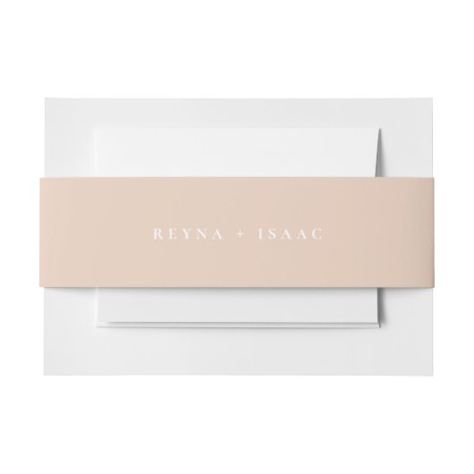 Bandeau De Faire-part Mariage Rose Lin solide (Devant Example)