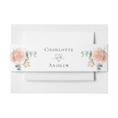 Bandeau De Faire-part mariage rose or fleuri eucalyptus vert (Devant Example)