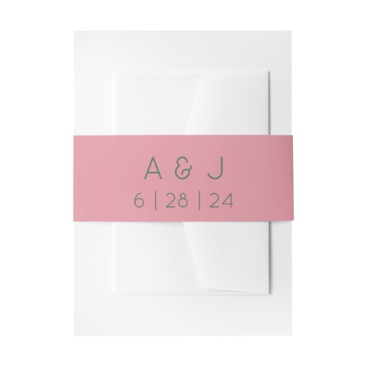 Bandeau De Faire-part Mariage rose pastel Retro (Devant example)