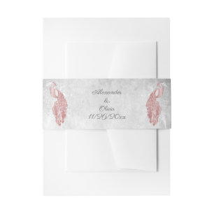 Bandeau De Faire-part Mariage rose Peacock