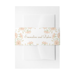 Bandeau De Faire-part Mariage Rose Pêche