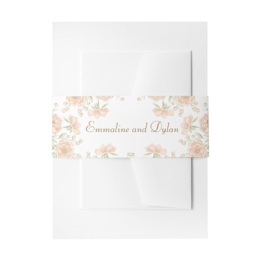 Bandeau De Faire-part Mariage Rose Pêche (Devant example)