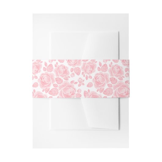 Bandeau De Faire-part Mariage Rose rose pâle (Devant example)