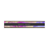 Bandeau De Faire-part Mariage rose violet noir Golden nommé (Plat)