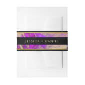 Bandeau De Faire-part Mariage rose violet noir Golden nommé (Devant example)
