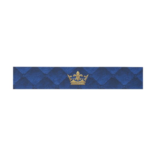 Bandeau De Faire-part Mariage Royal Blue & Gold Crown Storybook (Plat)