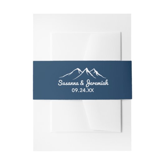 Bandeau De Faire-part Mariage Rustique Blue White Mountain (Devant example)