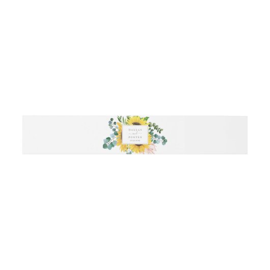 Bandeau De Faire-part Mariage rustique de tournesol Eucalyptus (Plat)