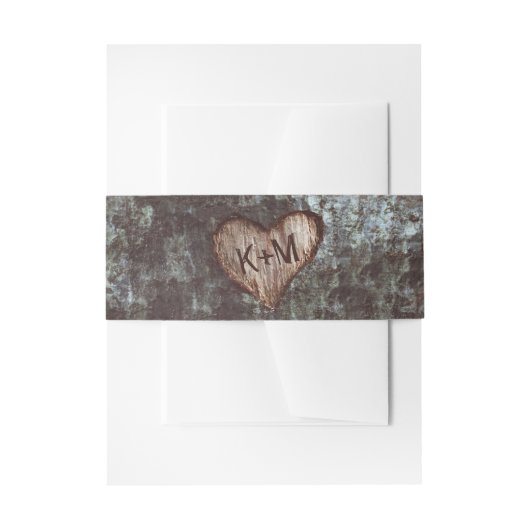 Bandeau De Faire-part Mariage rustique du coeur de l'arbre (Devant example)