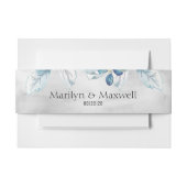 Bandeau De Faire-part Mariage Silver Dusty Blue Peony (Devant Example)