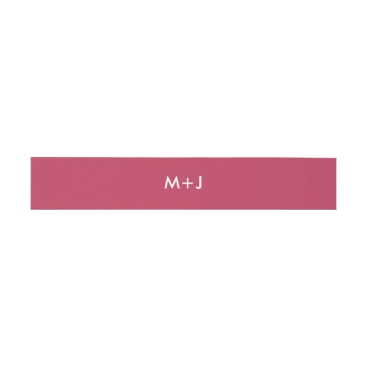 Bandeau De Faire-part Mariage simple de monogramme magenta simple (Plat)