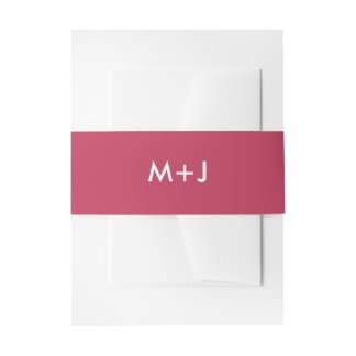 Bandeau De Faire-part Mariage simple de monogramme magenta simple