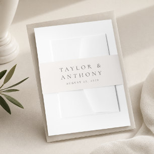 Bandeau De Faire-part Mariage simple élégant minimaliste en ivoire avec