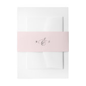 Bandeau De Faire-part Mariage simple Monogramme rose pâle (Devant example)
