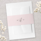 Bandeau De Faire-part Mariage simple Monogramme rose pâle