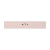 Bandeau De Faire-part Mariage simple Monogramme rose Rose poussiéreux (Plat)