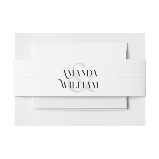Bandeau De Faire-part Mariage simple noir et blanc (Devant Example)