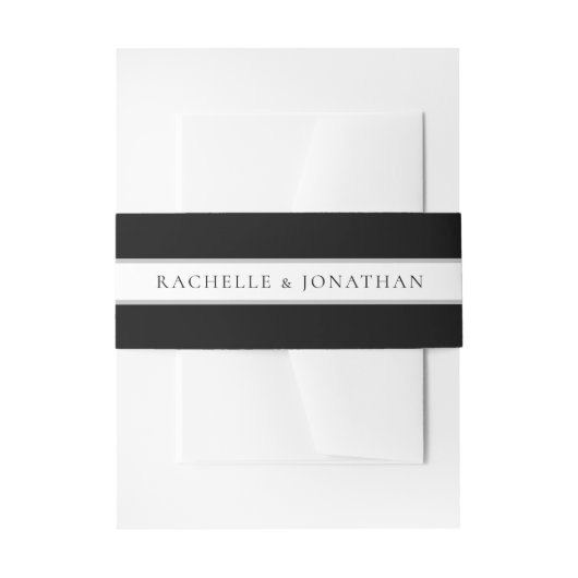 Bandeau De Faire-part Mariage simple noir et blanc chic (Devant example)