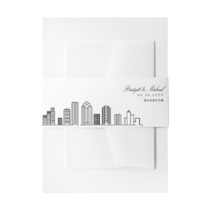 Bandeau De Faire-part Mariage Skyline de Houston  