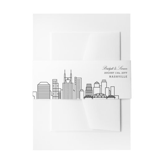 Bandeau De Faire-part Mariage Skyline de Nashville | (Devant example)