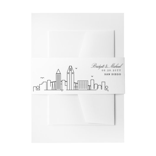 Bandeau De Faire-part Mariage Skyline San Diego | (Devant example)