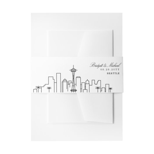 Bandeau De Faire-part Mariage Skyline Seattle | (Devant example)