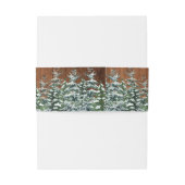 Bandeau De Faire-part Mariage sous la neige dans un bois de pins & Pays (Dos Example)