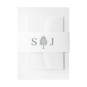 Bandeau De Faire-part Mariage sous l'arbre tremble vert sauge
