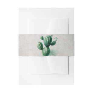 Bandeau De Faire-part Mariage Sud-Ouest Gris Cactus Vert Aquarelle