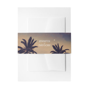Bandeau De Faire-part Mariage Sunset Purple Beach Palms