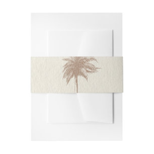 Bandeau De Faire-part Mariage sur la plage avec palmier marron vintage 