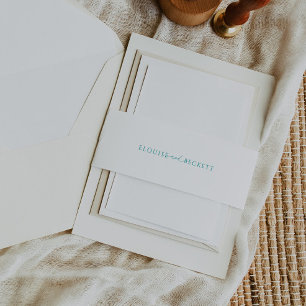 Bandeau De Faire-part Mariage Turquoise et blanc moderne Inviter Belly B