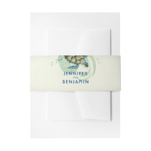 Bandeau De Faire-part Mariage turquoise et Blue Sea Turtle Beach