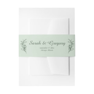 Bandeau De Faire-part Mariage vert Boho Sage simple