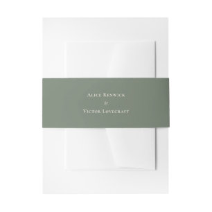 Bandeau De Faire-part Mariage vert Boho Sage simple