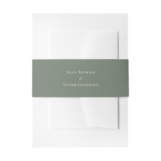 Bandeau De Faire-part Mariage vert Boho Sage simple (Devant example)
